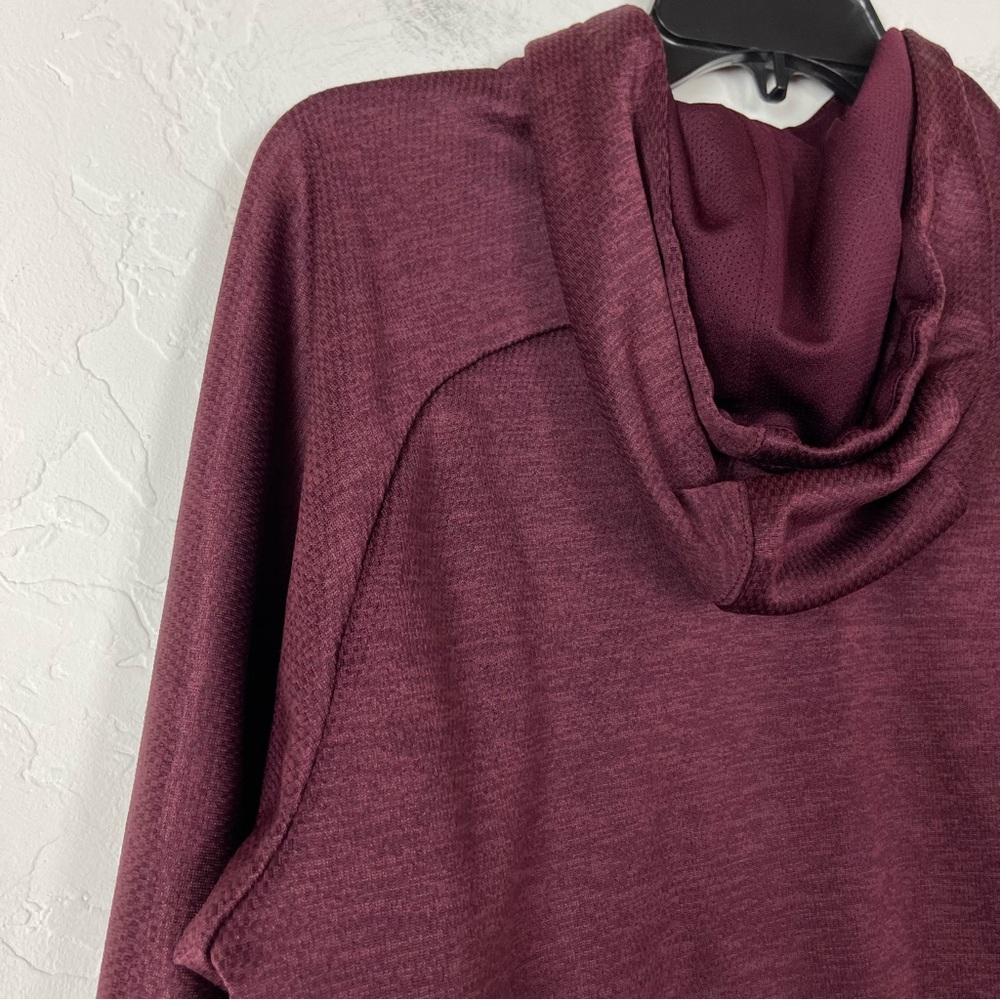 Adidas Jacket Hoodie Melium Team Issue Burgundy Maroon Full Zip Workout Athletic - Picture 8 of 9